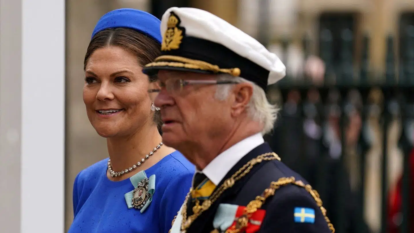 Kong Carl Gustaf og kronprinsesse Victoria.