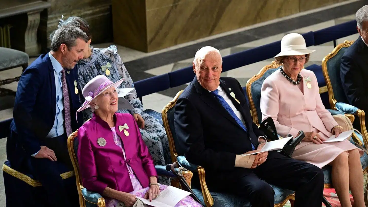 Dronning Margrethe og det norske kongepar i slotskirken.