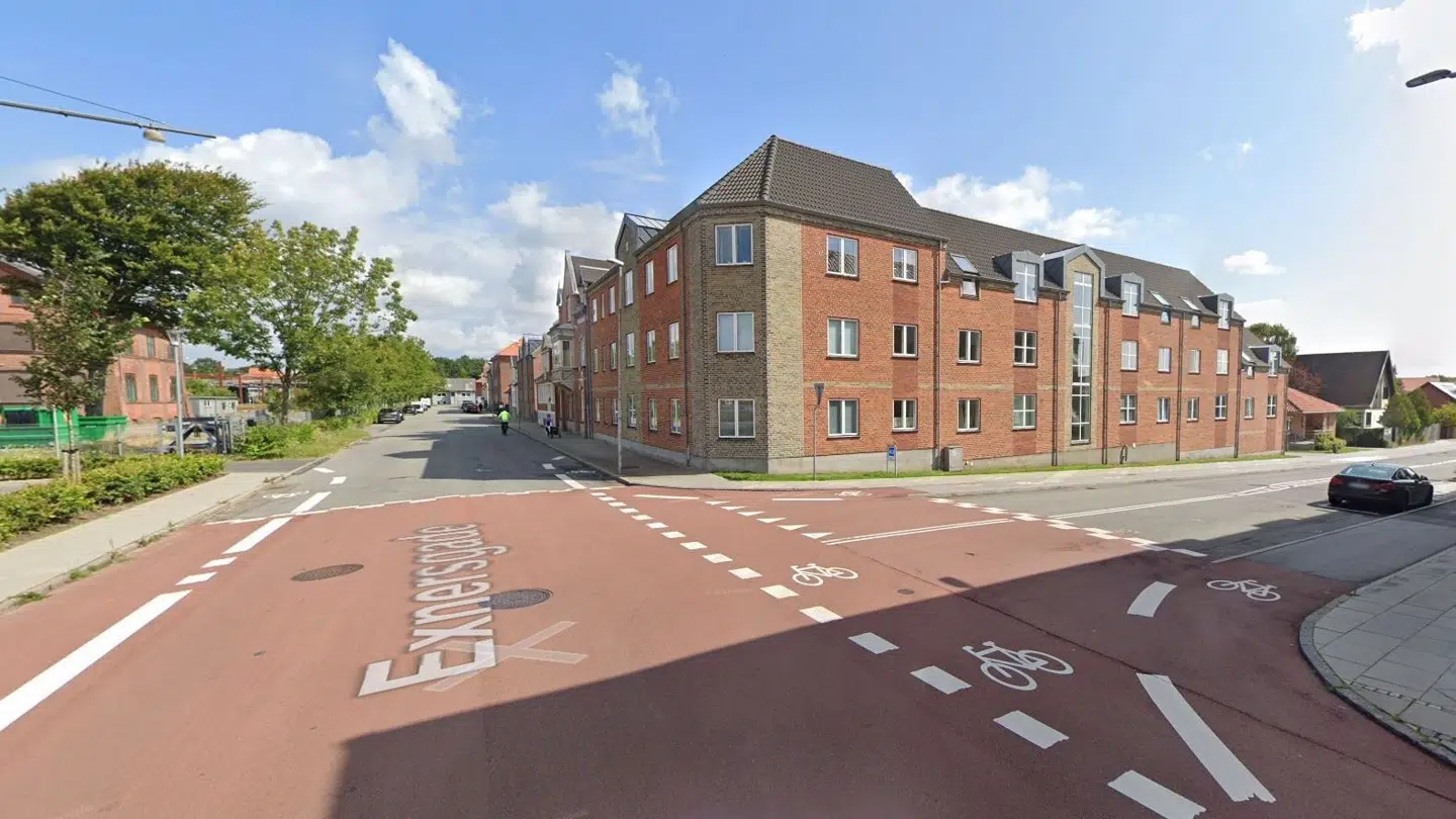 Foto fra Google Street View af krydset Exnersgade/Baggesens Alle i Esbjerg.