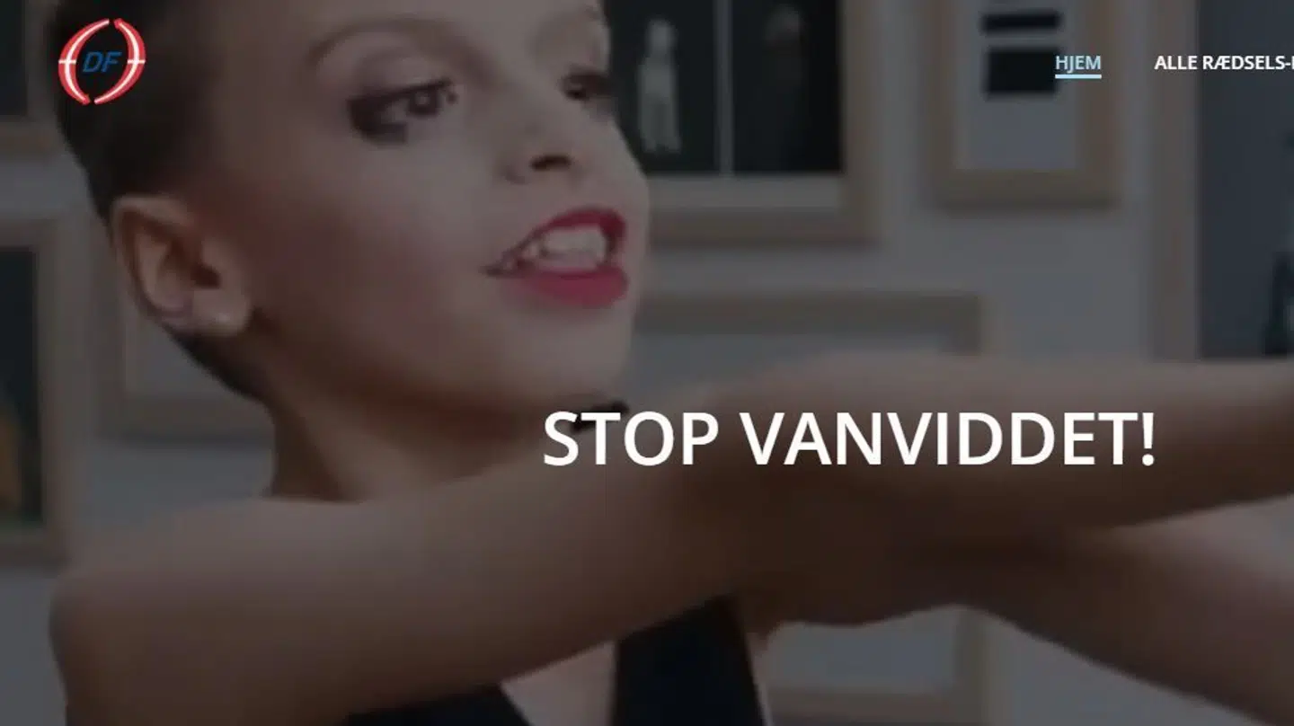 Screenshot fra DFs kampagneside