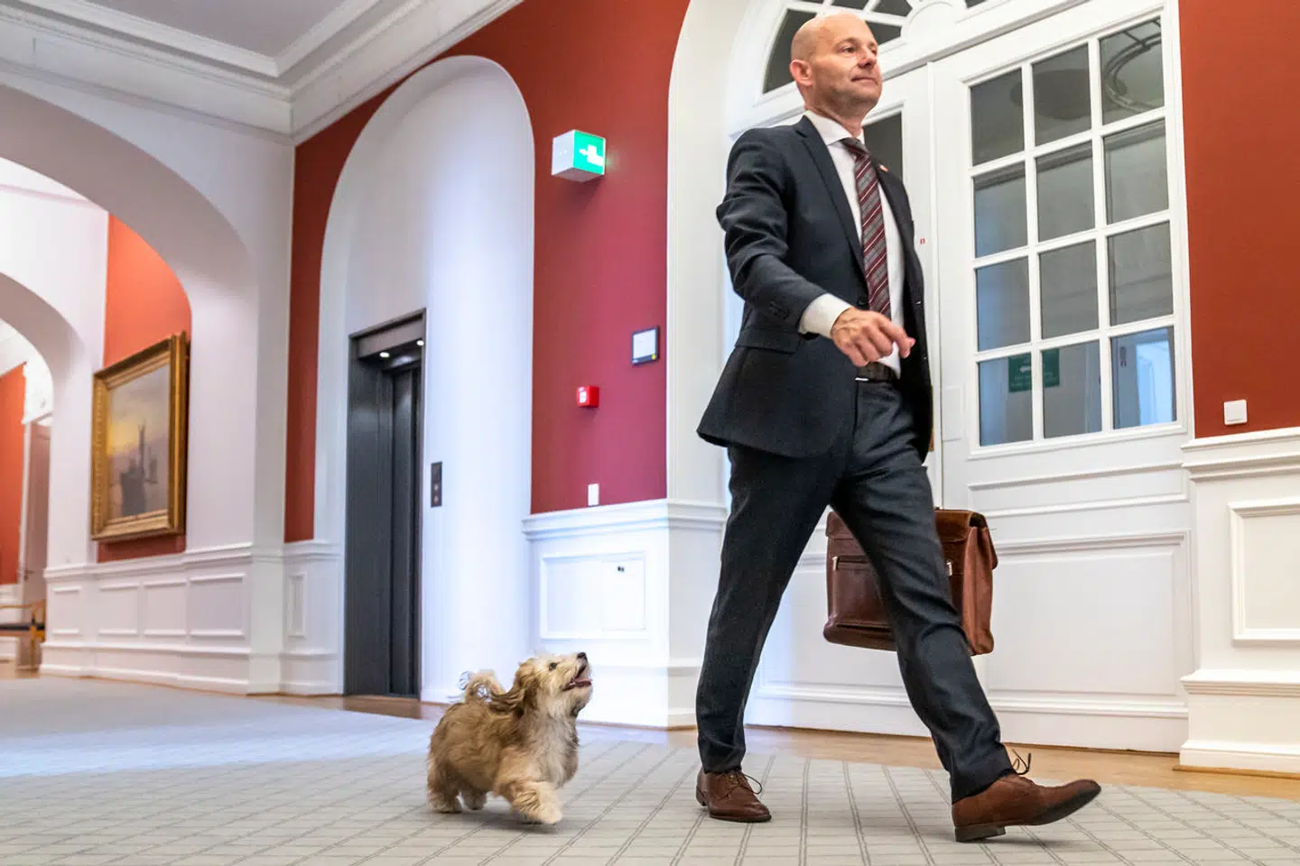 De Konservatives formand, Søren Pape Poulsen, sammen med sin hund, Maggie.