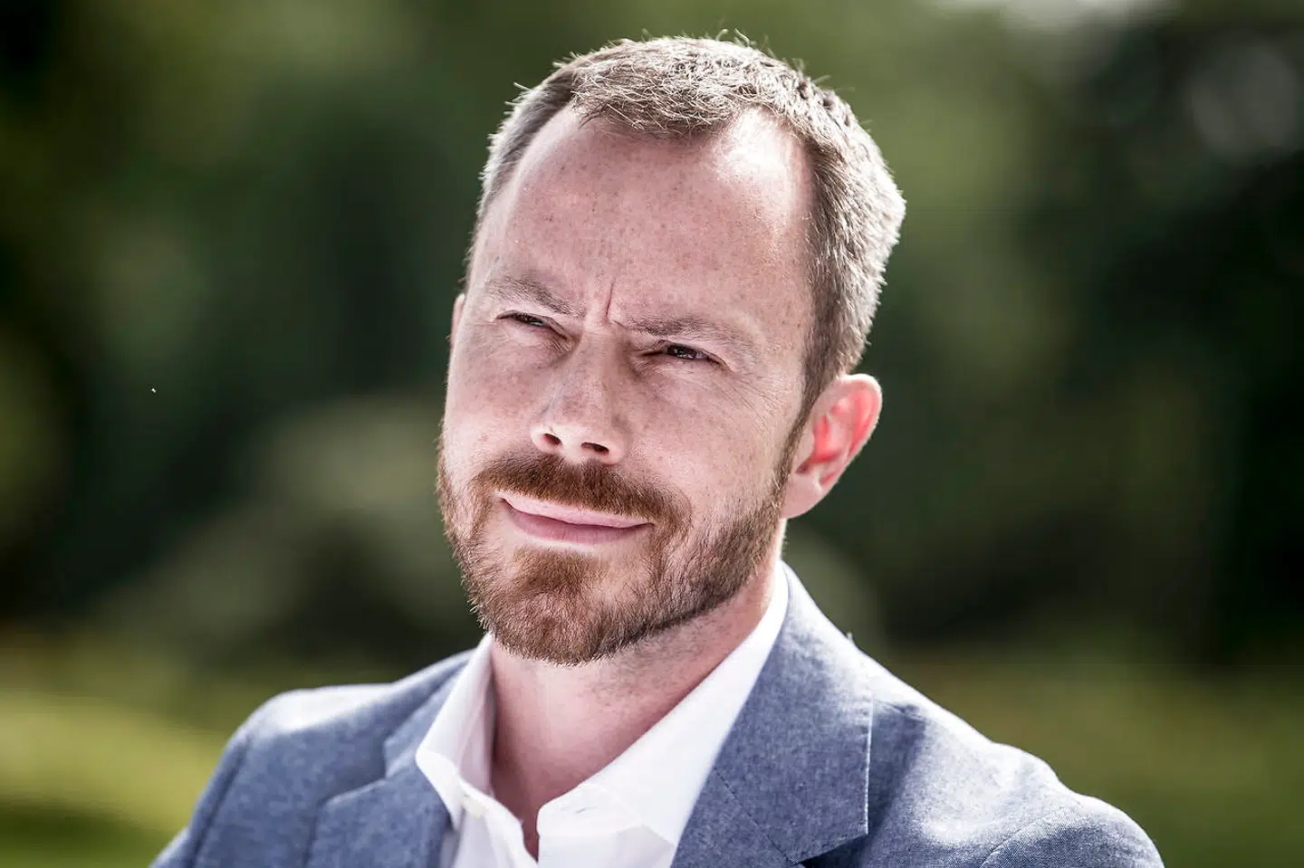 Jakob Ellemann under Venstres pressemøde i forbindelse med sommergruppemødet på Kragerup Gods ved Ruds Vedby, fredag den 9. august 2019.