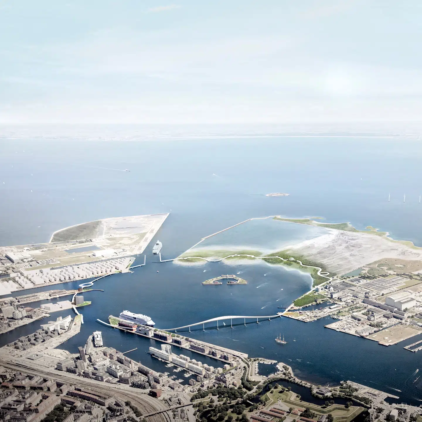 »Kronløbsringen« vil forbinde Lynetteholmen, Refshaleøen, Langelinje, Marmormolen, Århusgadekvarteret, Redmolen og Levantkajen.