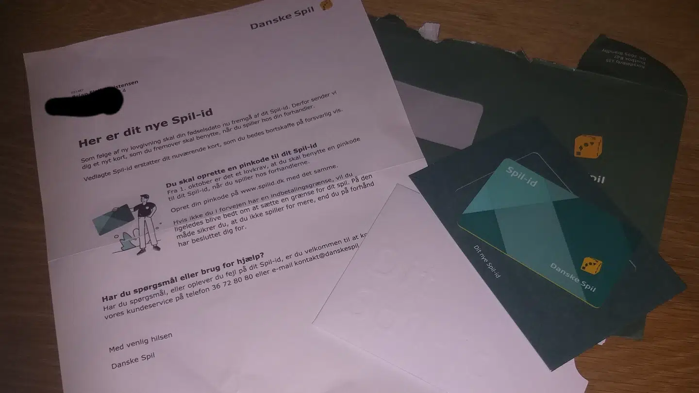 Det var dette brev, som Brian modtog fra Danske Spil.