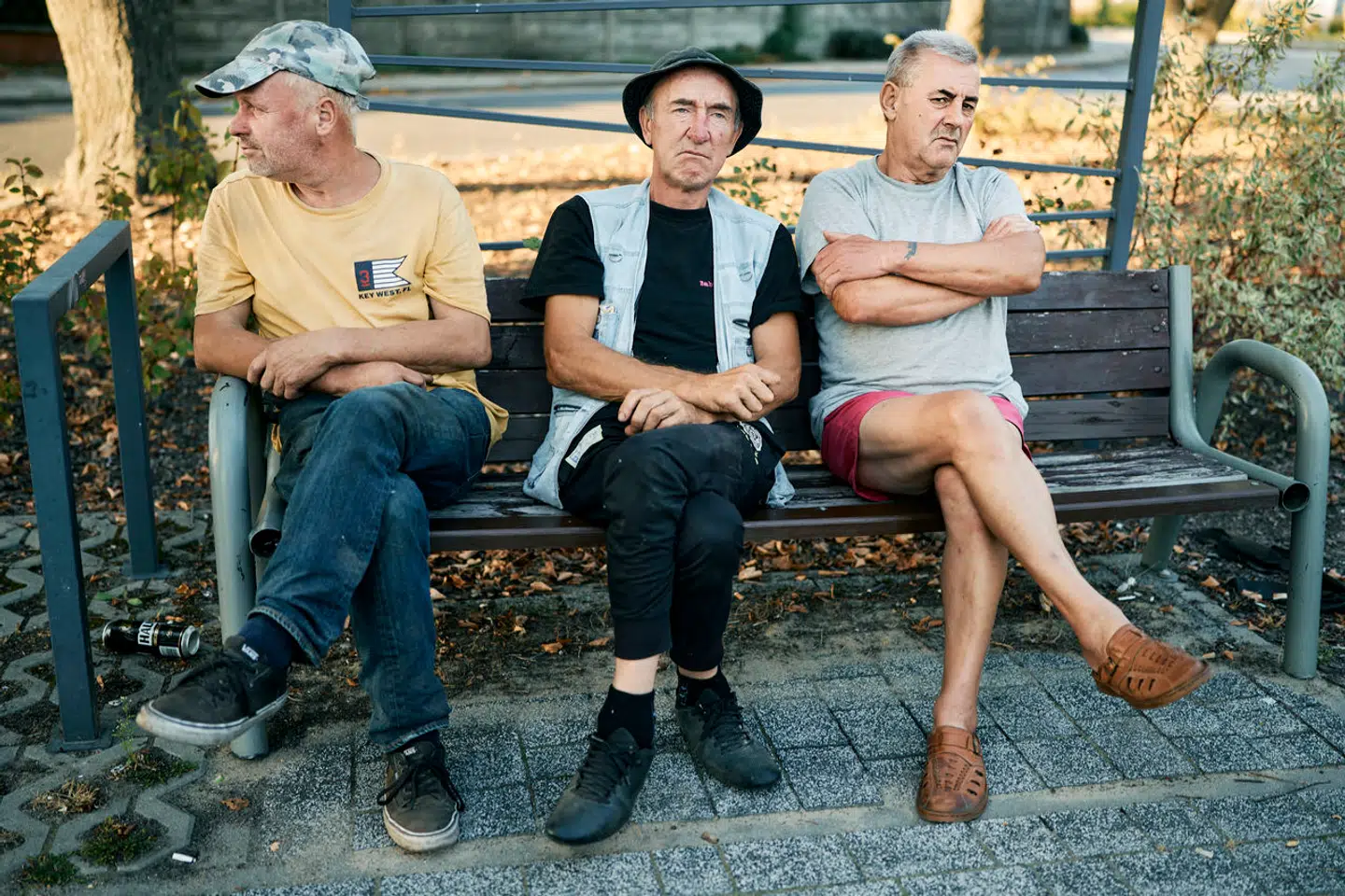 Edward (længst til højre) er murer og stemmer på regeringspartiet, Lov og Retfærdighed (PiS).