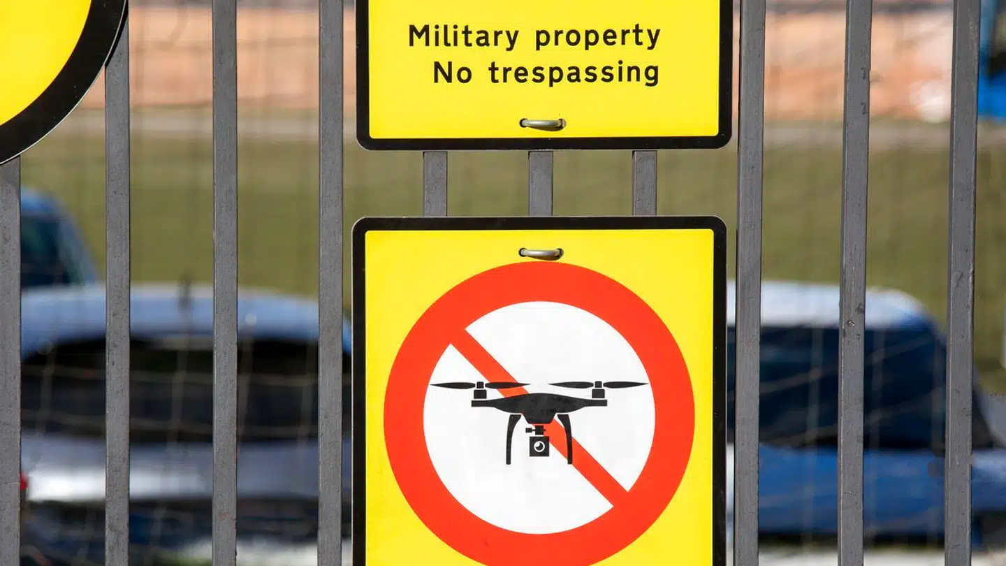 Droneflyvning forbudt. Militært område, Roseborg Slot.