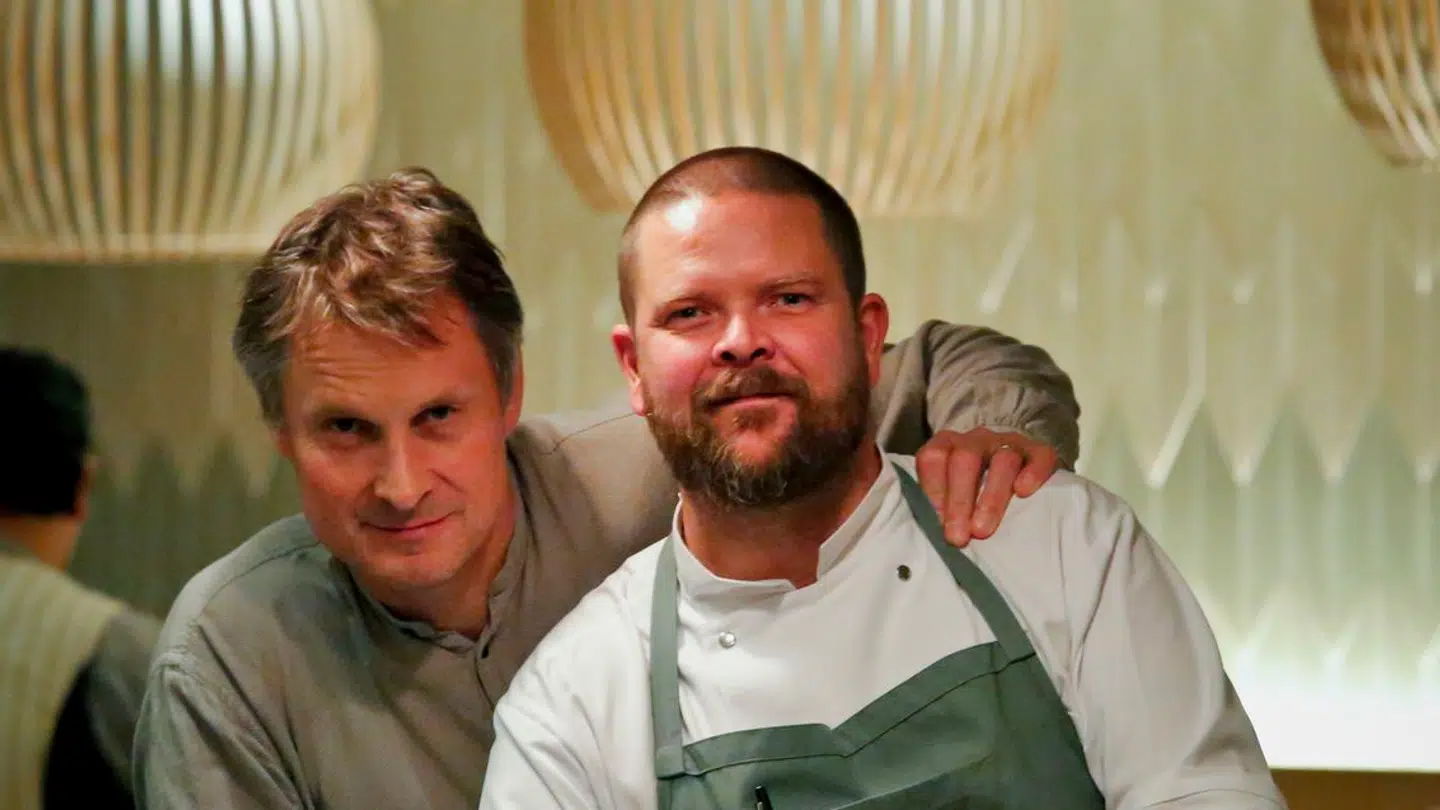 Claus Meyer, sammen med kokken Gunnar Gislason, der stod for restaurant Agern på New York's Grand Central Terminal.