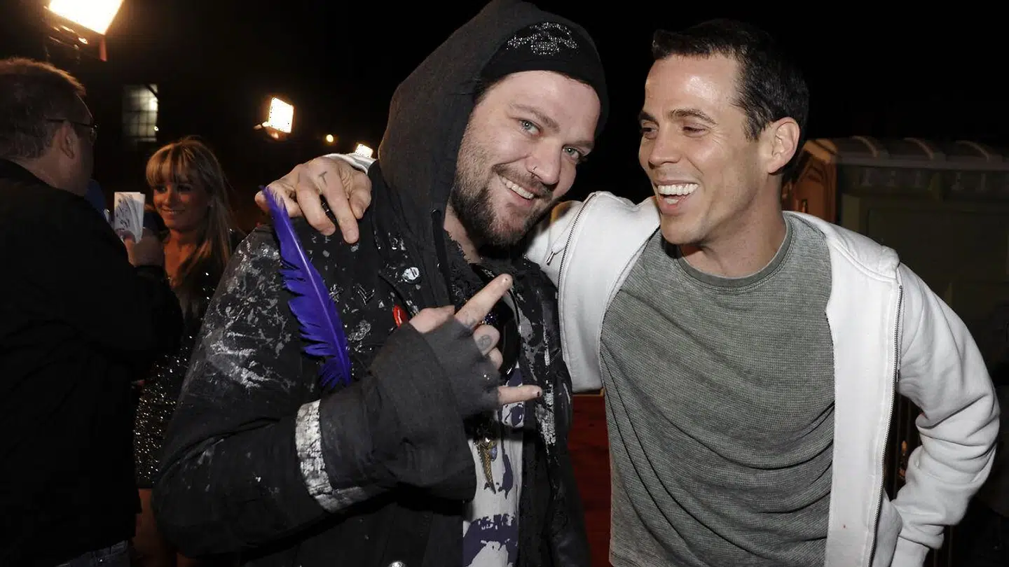 Brandon 'Bam' Margera og Steve 'Steve-O' Glover til lanceringen af 'Jackass 3' i marts 2011. Foto: Dan Steinberg/AP Images/Paramount Home Entertainment