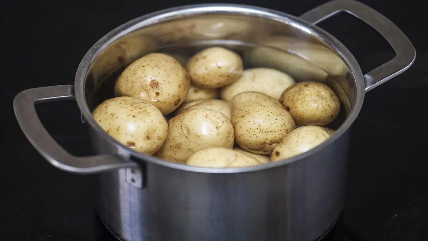 Nye danske kartofler koger i gryde fotograferet torsdag den 26. juli 2018.