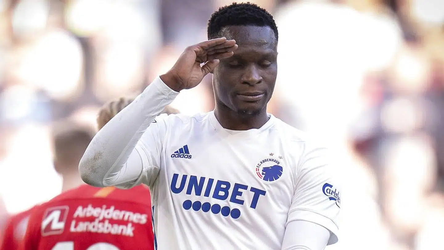 FCKs Khouma Babacar efter en chance under kampen mellem FC København og FC Nordsjælland i Parken, søndag 20. marts 2022. (Foto: Liselotte Sabroe/Ritzau Scanpix)