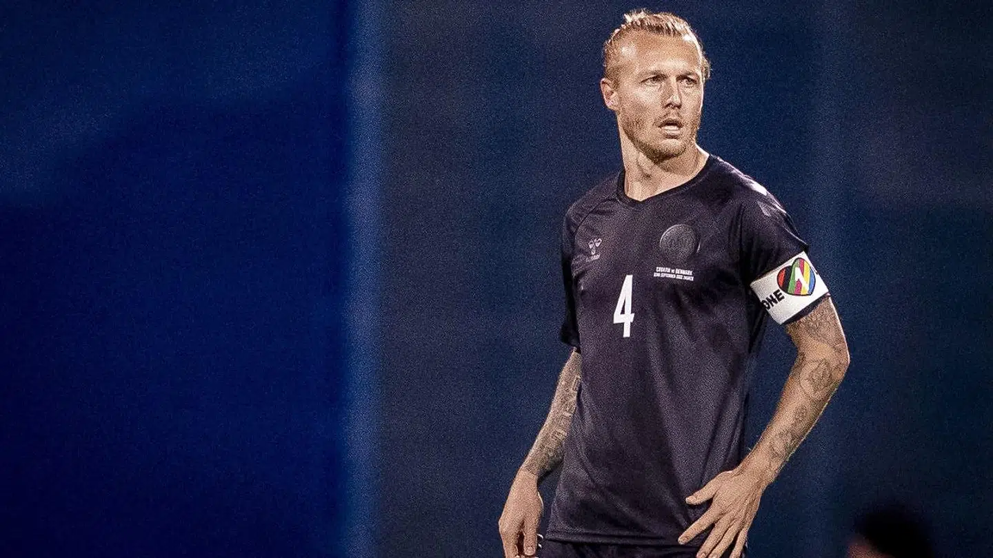 Simon Kjær i den sorte tredjetrøje, som landsholdet brugte – indtil videre for eneste gang – i Nations League-opgøret mod Kroatien.