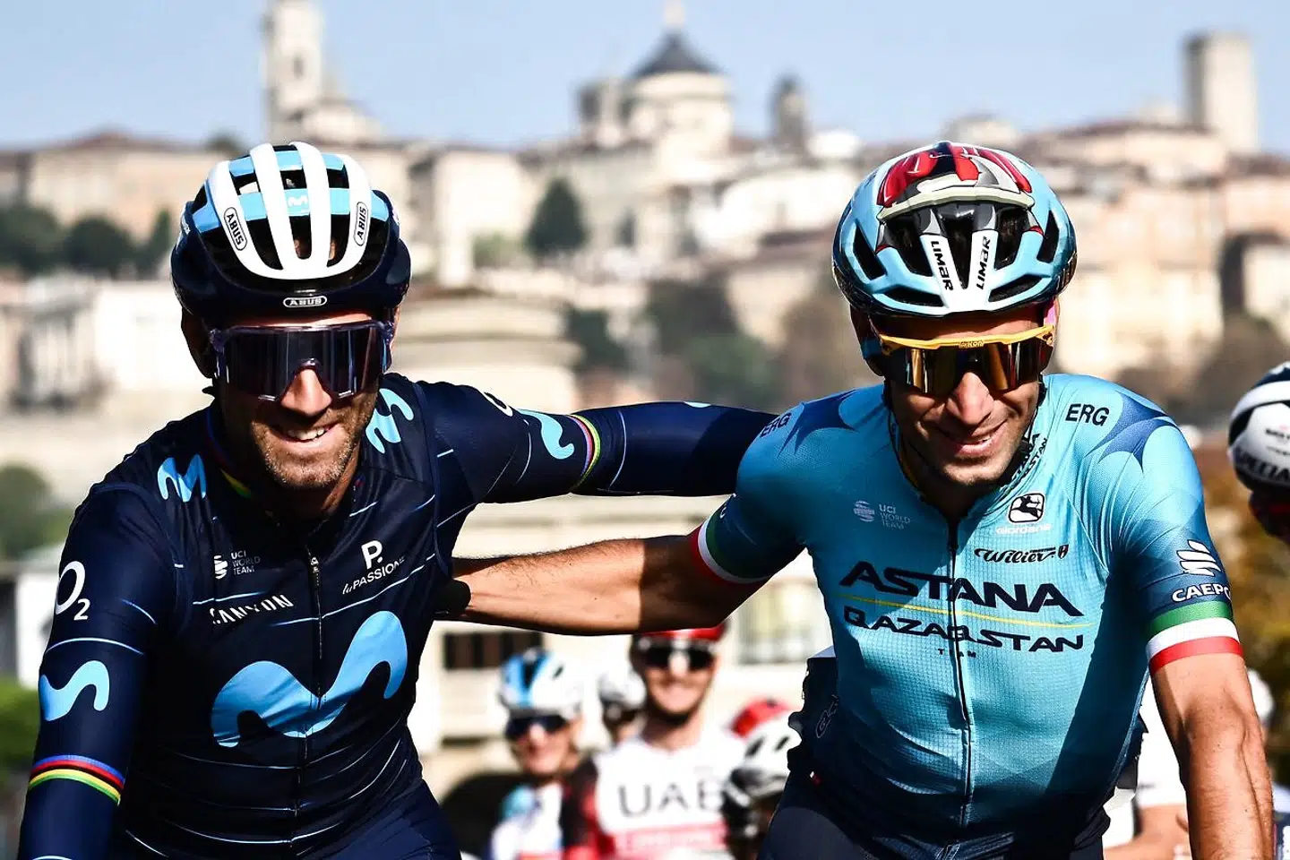 Alejandro Valverde (tv.) og Vincenzo Nibali.