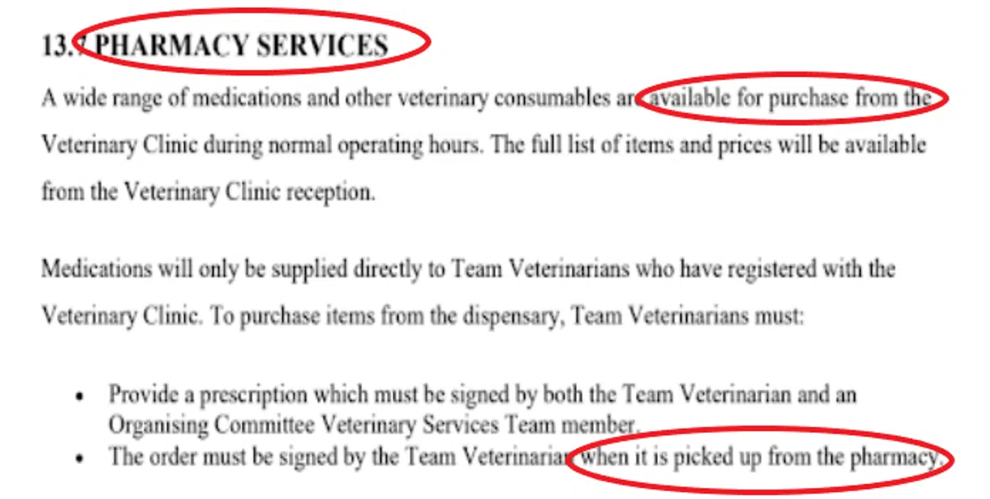Både i den mundtlige og skriftlige præsentation af faciliteterne bliver det sagt, at der vil være et apotek til VM i Herning. Det er dog ifølge arrangørerne en 'klar fejl'.
