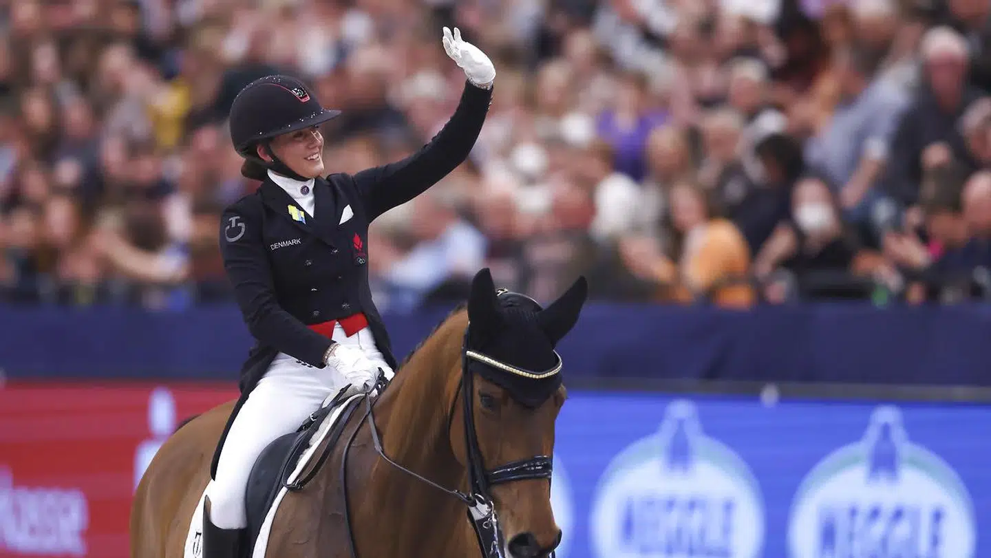 Cathrine Laudrup-Dufour på Vamos Amigos ved World Cup-finalen i Leipzig. Arkivfoto.