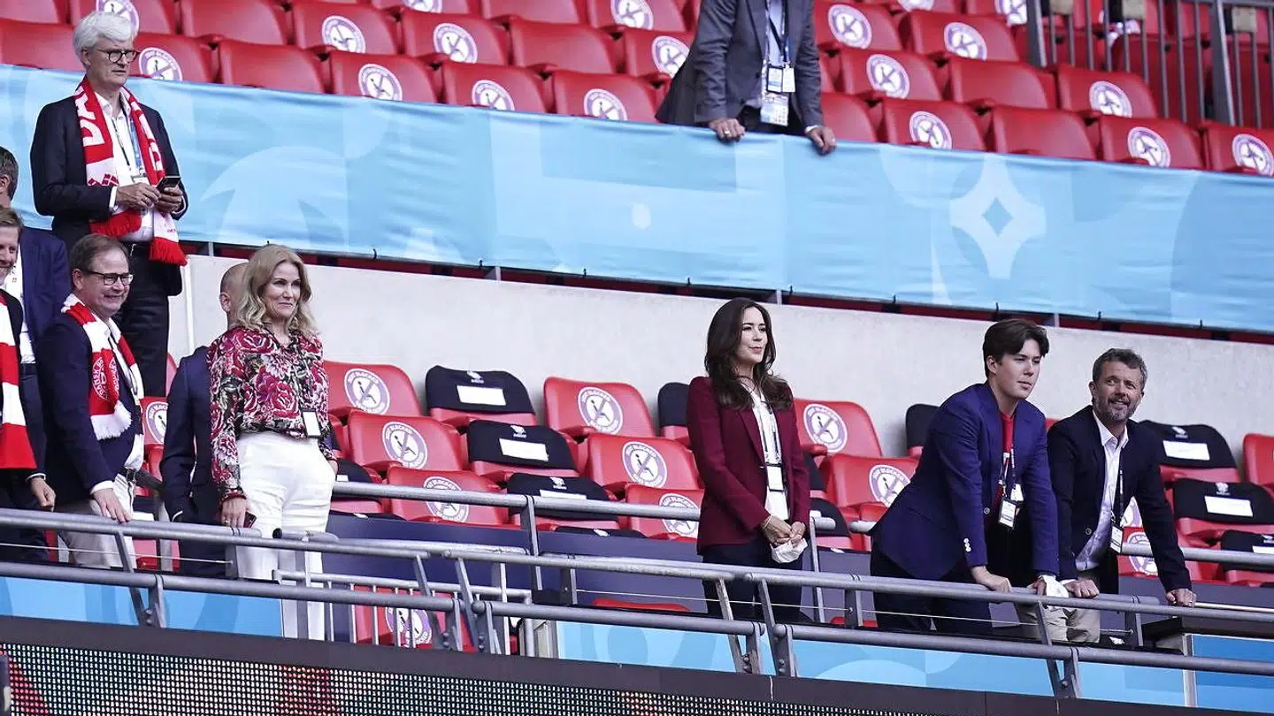 Sådan ser dele af det danske VIP-afsnit ud på Wembley onsdag aften.