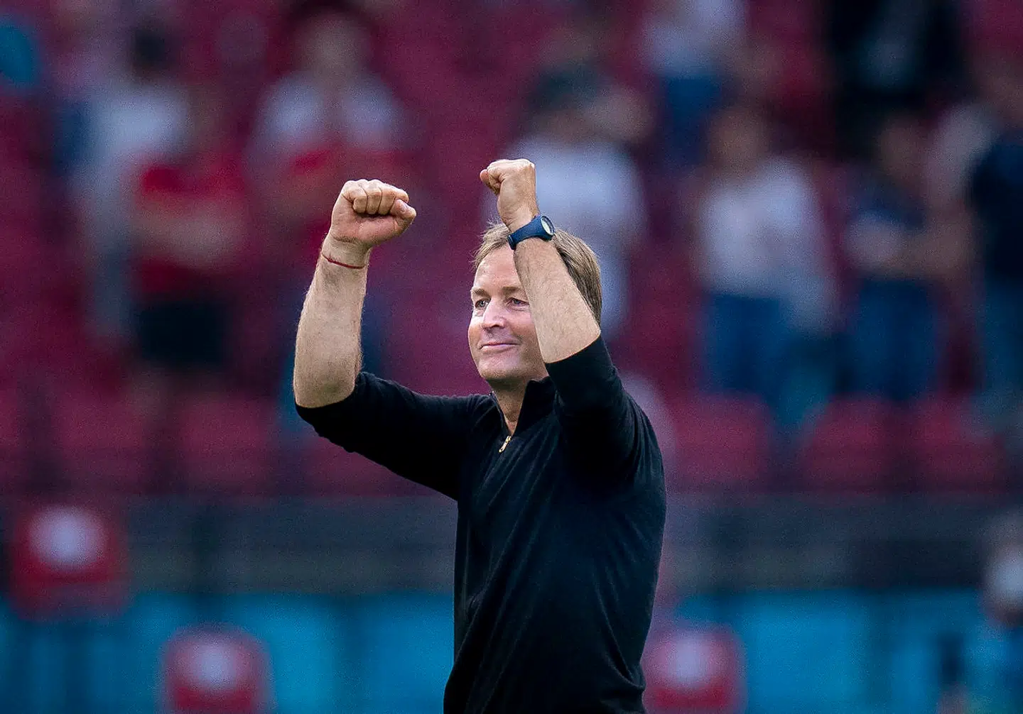Landstræner Kasper Hjulmand efter 1/8 dels finalen mellem Danmark og Wales på Amsterdam ArenA i Holland lørdag den 26. juni 2021. (Foto: Liselotte Sabroe/Ritzau Scanpix)