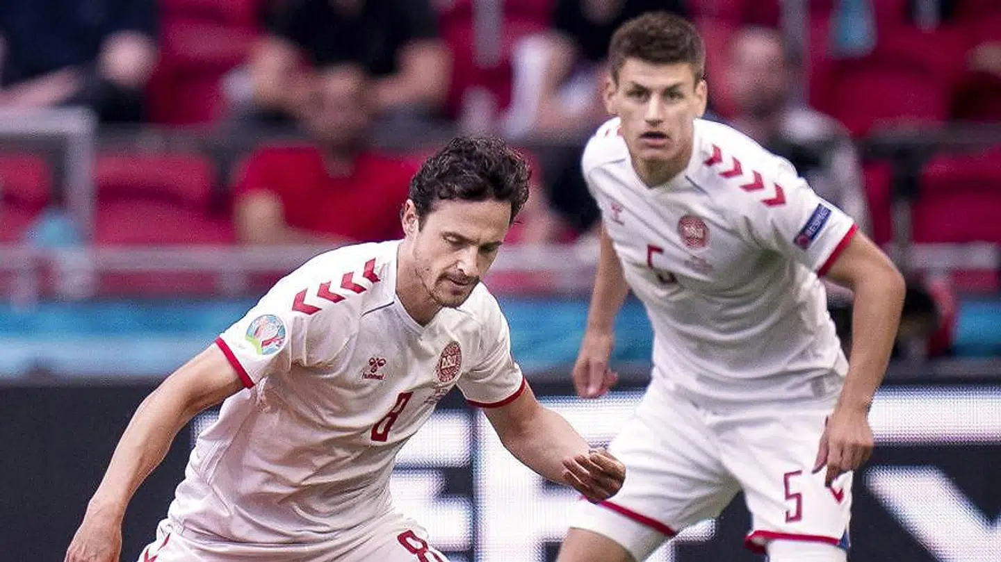 Thomas Delaney måtte lige sige nogle ord til Mæhle.