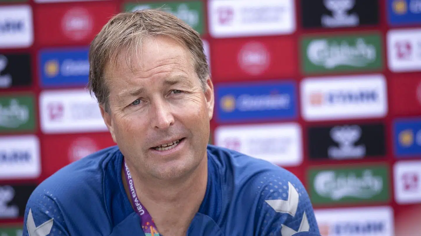 Kasper Hjulmand på torsdagens pressemøde.