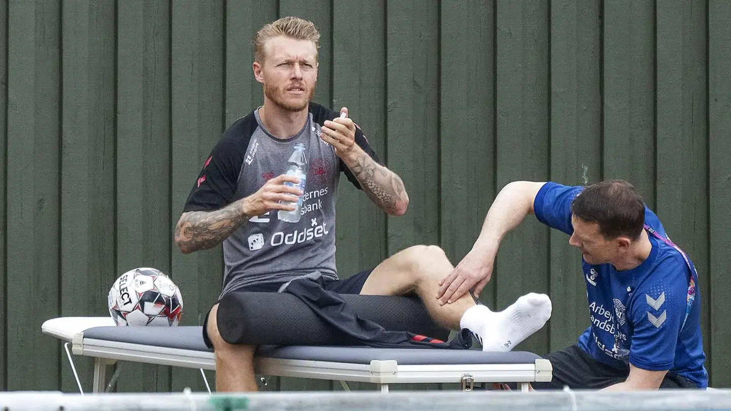 Simon Kjær sad over onsdagens træning grundet en mindre skade.