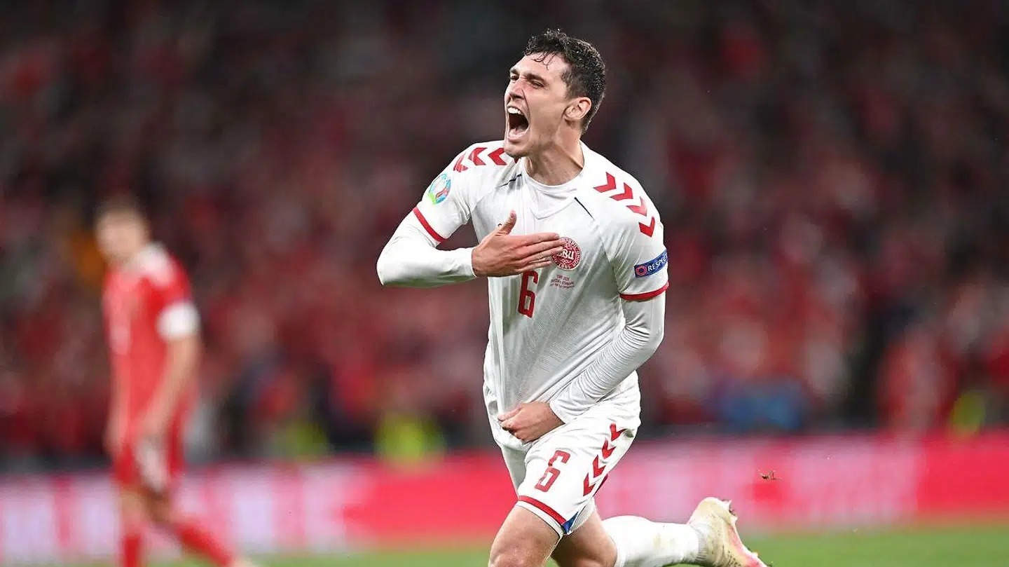 25-årige Andreas Christensen med scoringen til 3-1 mod Rusland.