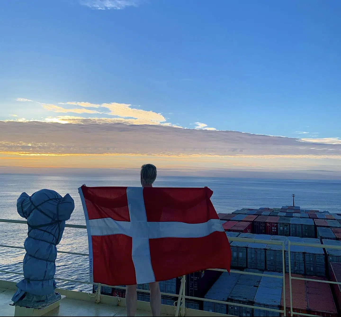 Anders Rømer på containerskibet.