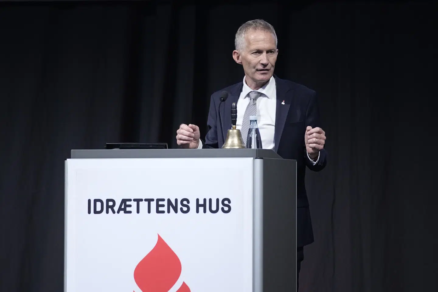 Hans Natorp blev valgt som ny formand for Danmarks Idrætsforbund på forbundets årsmøde i Brøndby lørdag. Martin Sylvest/Ritzau Scanpix