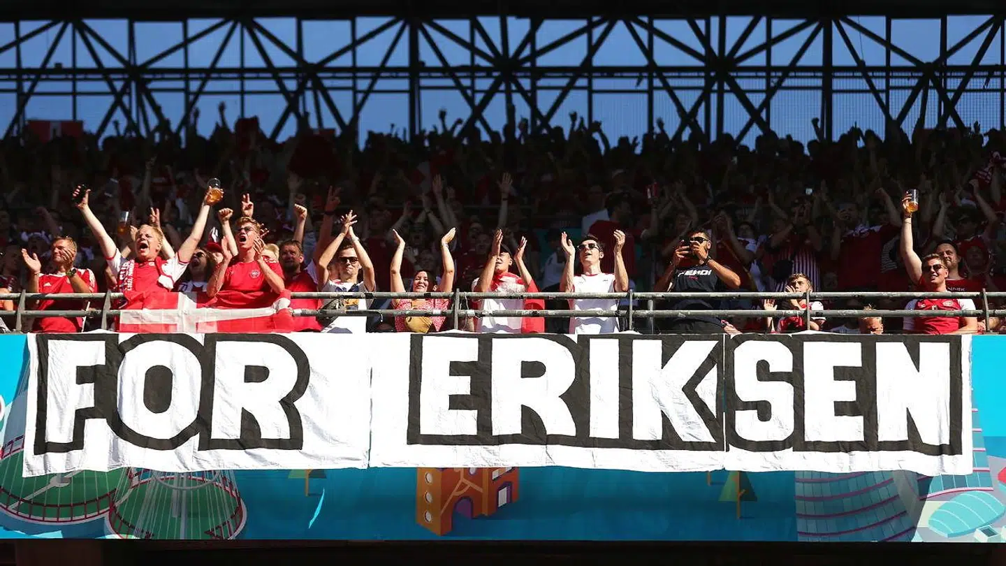 Eriksen blev hyldet i Parken torsdag.