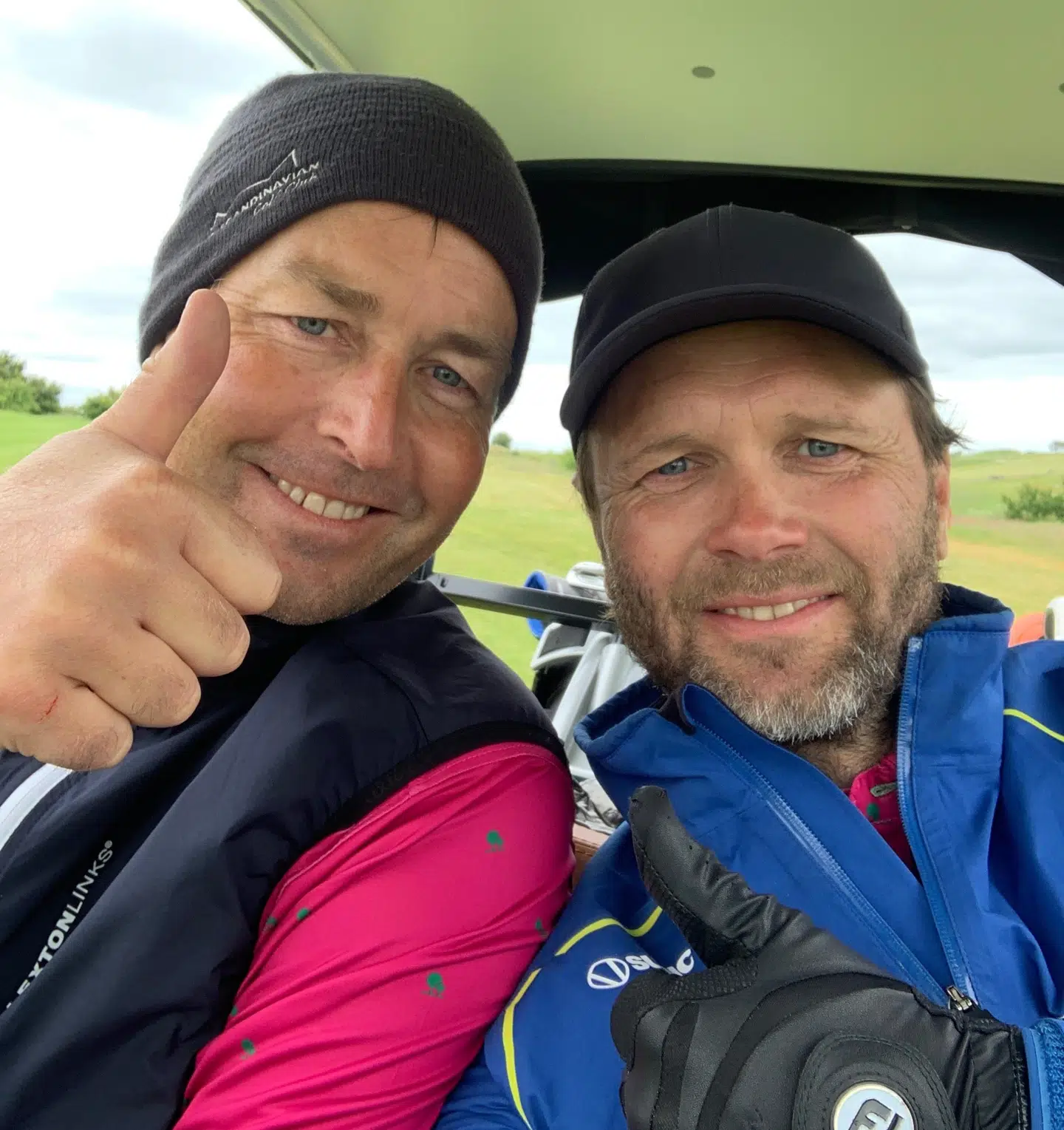 Kasper Hjulmand og Lars Christiansen på golfbanen.