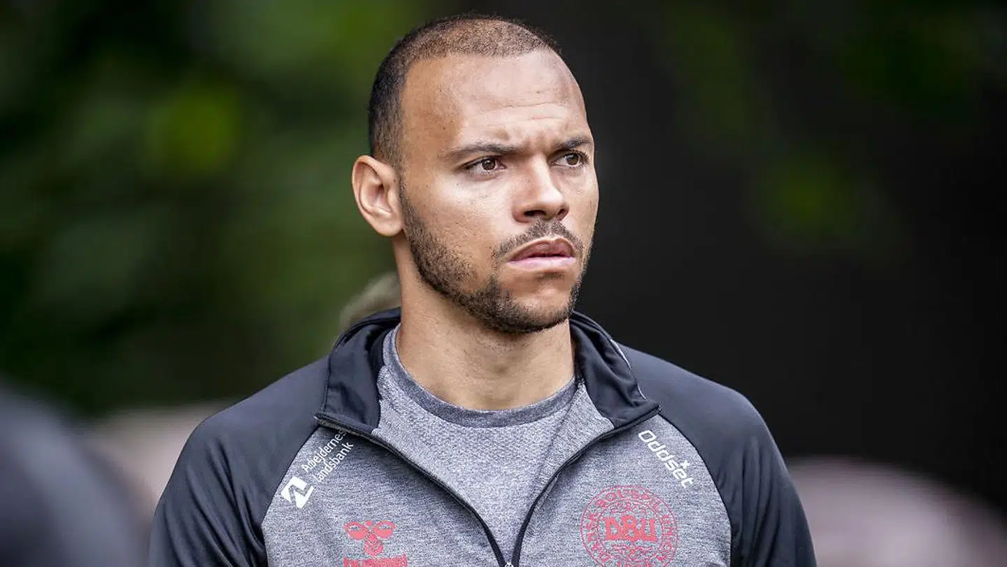 Martin Braithwaite under mandagens træning i Helsingør.