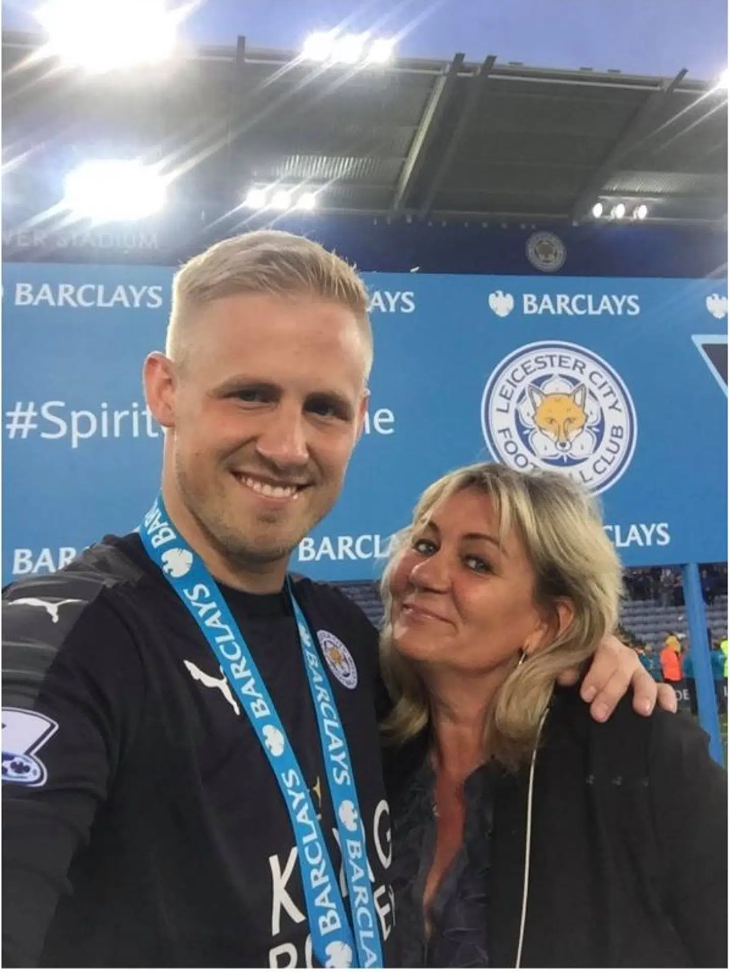 Kasper Schmeichel og Bente Schmeichel.