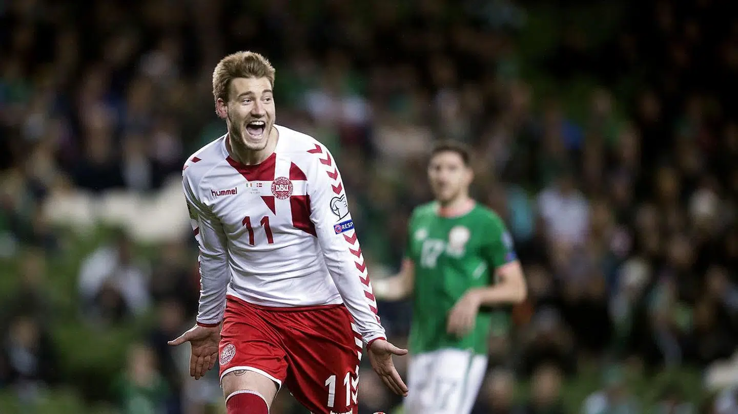 Bendtner var en del af holdet, der tævede Irland 5-1 i VM-playoffkampen, der sendte Danmark til VM.