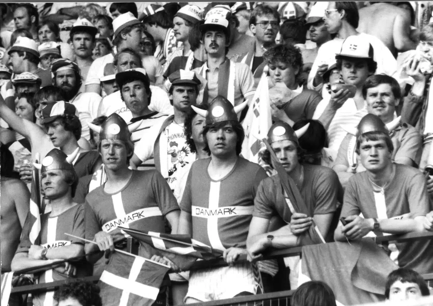 Danske roligans til EM i Frankrig 1984.