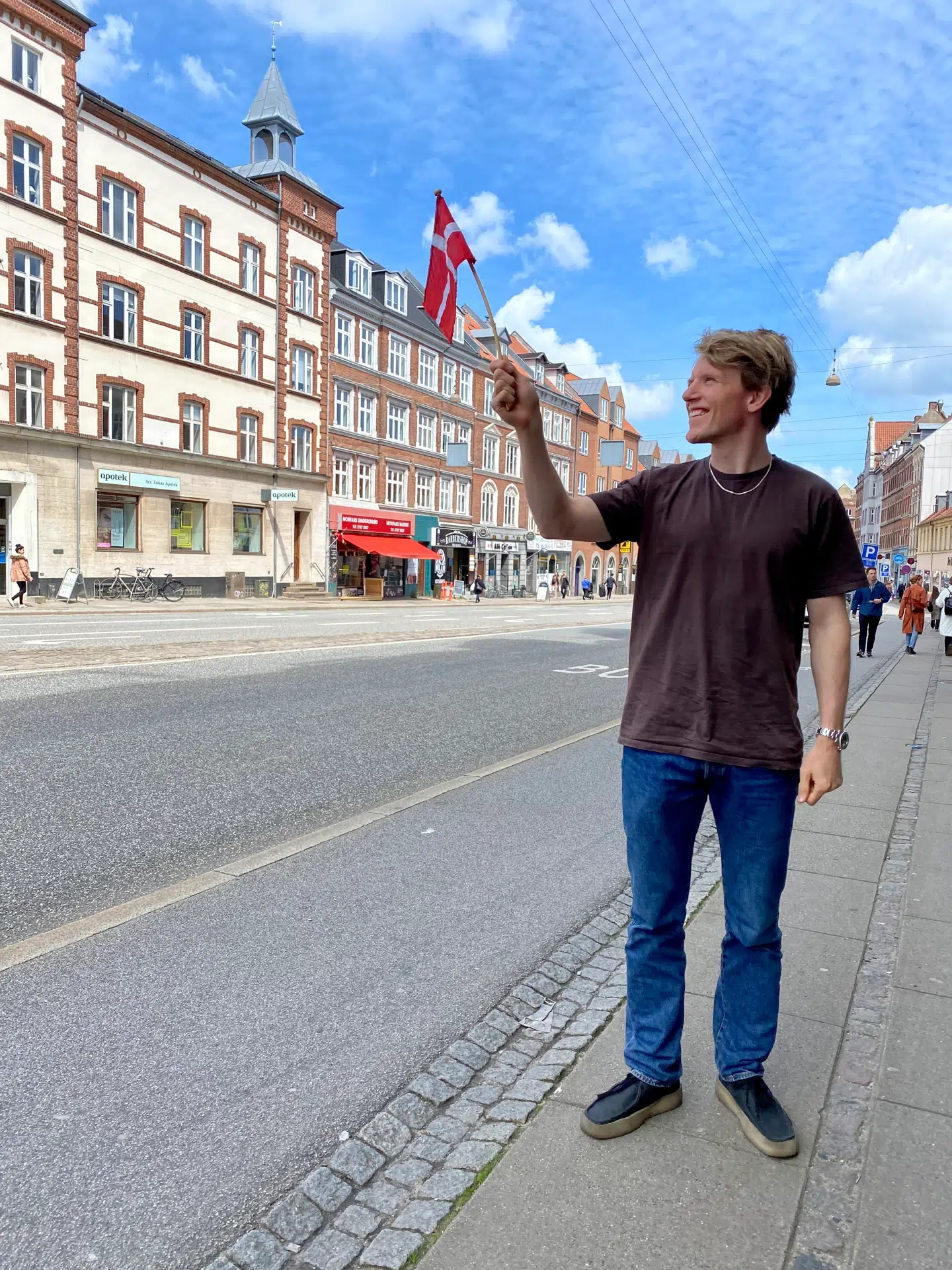 Tobias Hamann flager for Danmark.