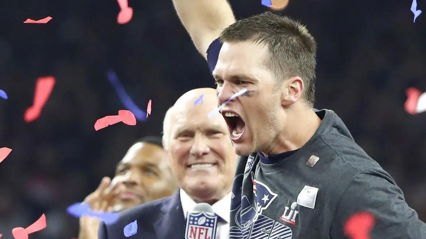 Tom Brady og Terry Bradshaw efter endnu en Brady-triumf