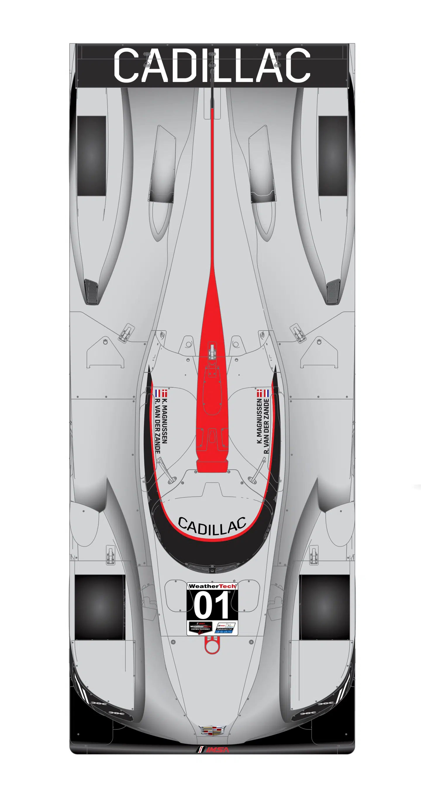 Farvevalget på Ganassi-Cadillac'en minder om de farver, Kevin Magnussens Haas Formel 1-bil havde.