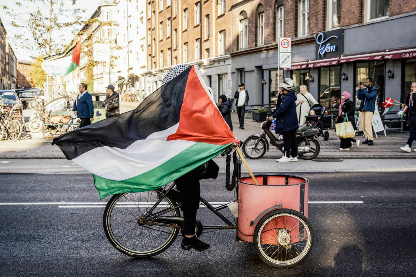 Demonstration til støtte for Palæstina i København søndag den 22. oktober 2023. Foto: Emil Nicolai Helms, Scanpix.