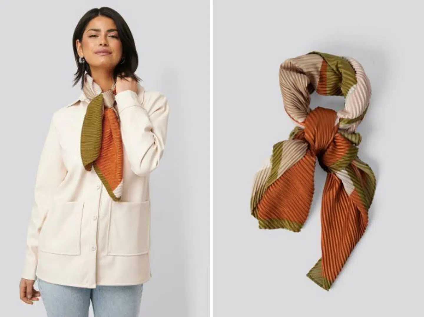 Shape neck scarf fra Mango