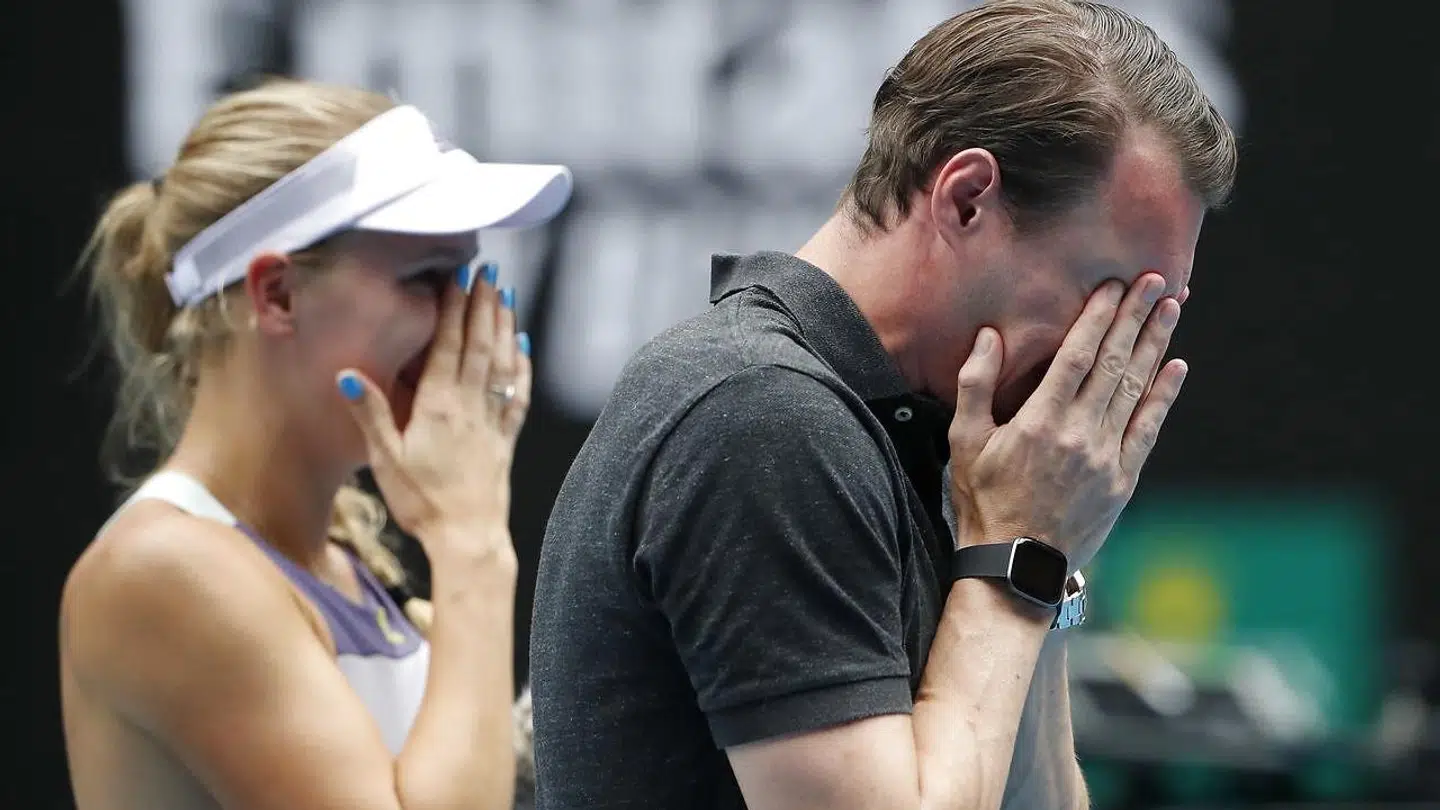 Patrik Wozniacki var tydeligt rørt, da Caroline Wozniackis karriere sluttede tilbage i januar, da hun røg ud af årets Australian Open.