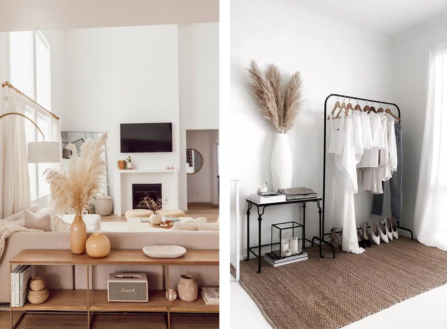 1) Giv indretningen ekstra power med store planter2) Skab stemning med enkle buketter i stuen