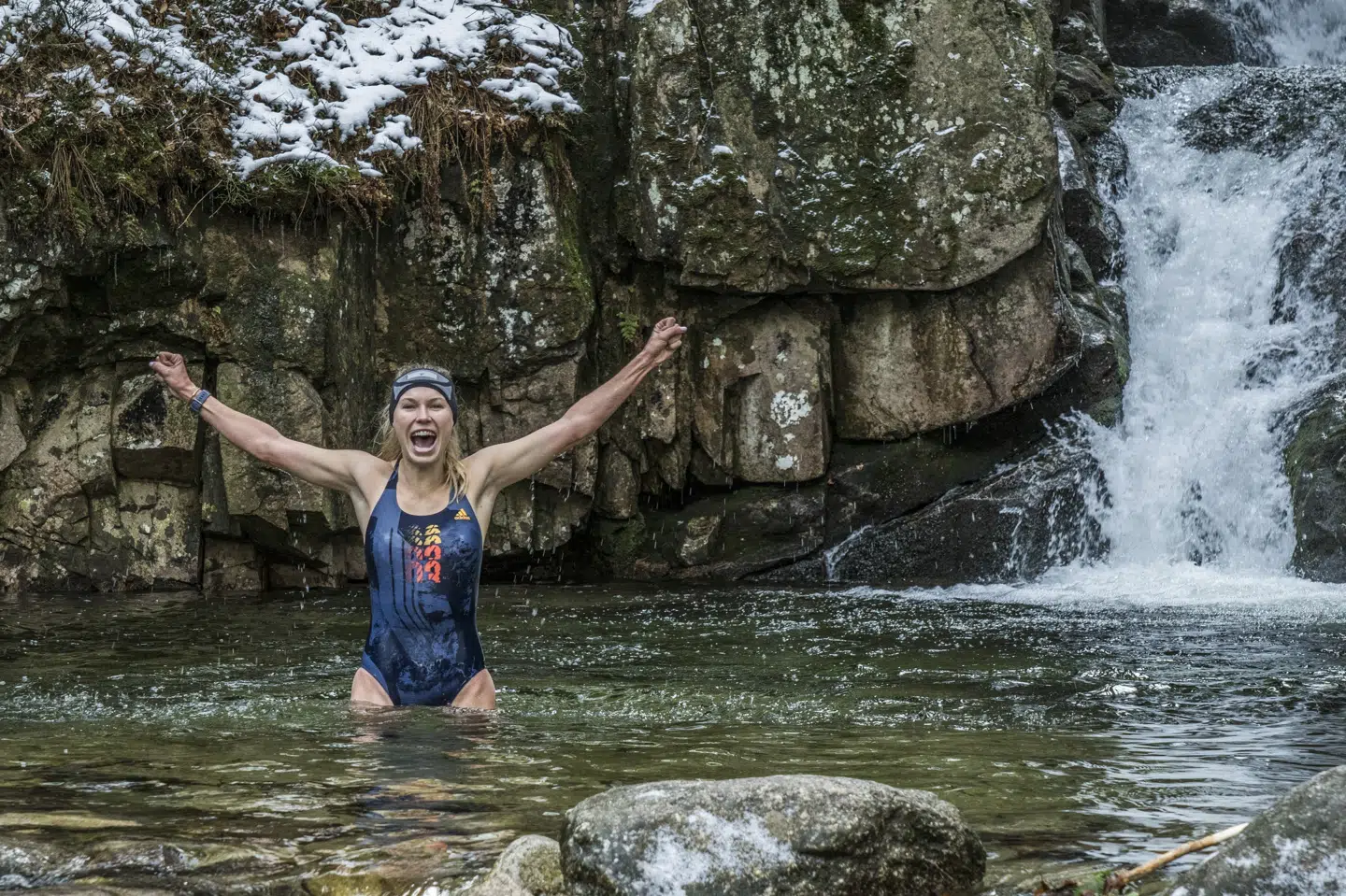 »For mig var det kolde vand det, jeg var mest nervøs for. Men jeg blev nødt til at prøve det, og det er det, jeg generelt er mest stolt af: at vi alle sammen gav den en skalle, uanset om det så var en succes eller ej,« siger Caroline Wozniacki til Ritzau.