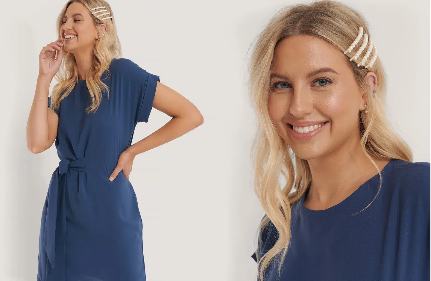 4-pack slim hairclips med perler fra NA-KD Accessories