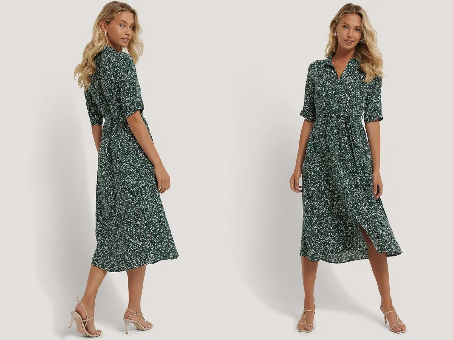 Skjortekjole med knude i taljen fra NA-KD Boho, sommerkjoler