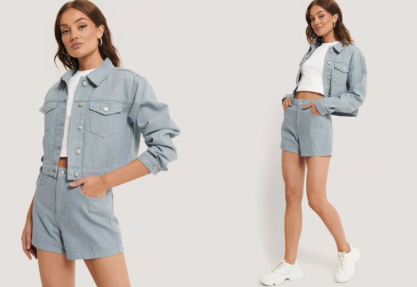Light Blue Denim Jacket fra NA-KD