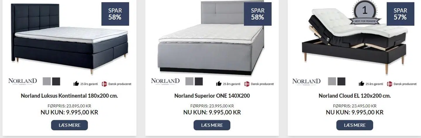 Sengetid - spar op til 62%