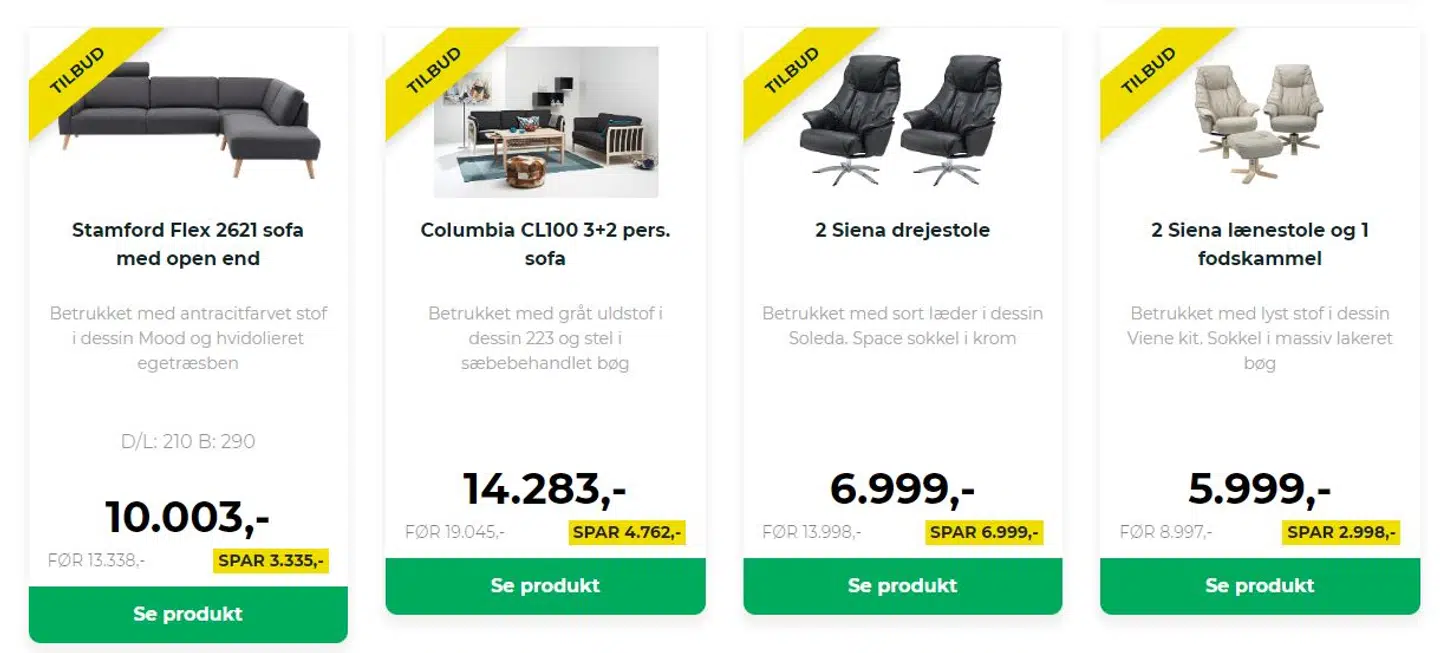 Møbler.dk udsalg med op til 20%