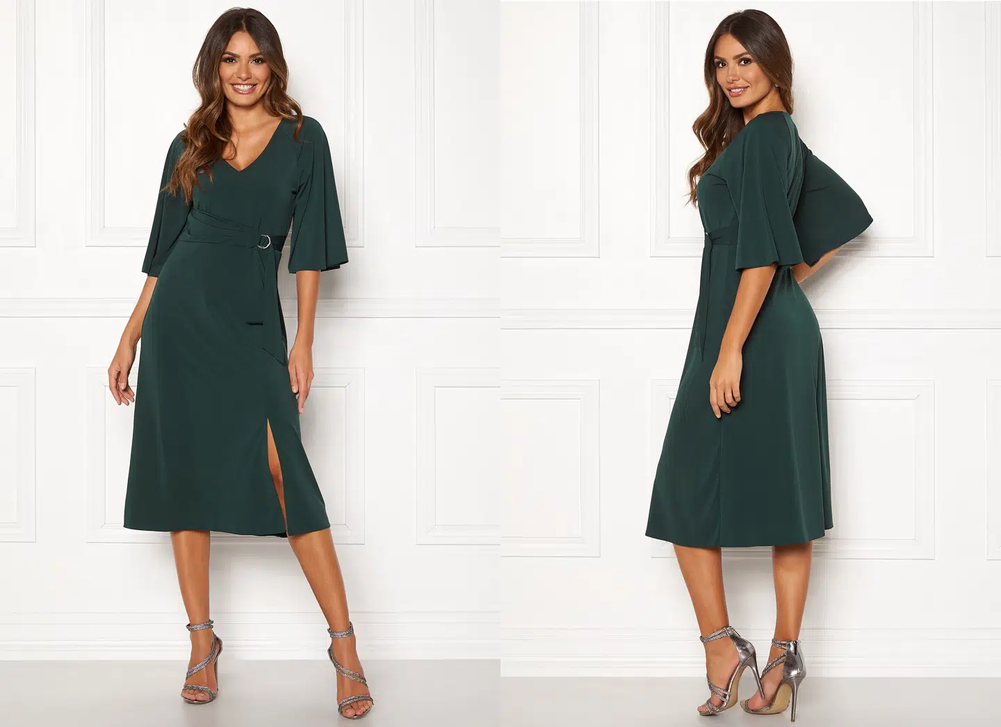 Camille dress Dark green fra Happy Holly på Bubbleroom