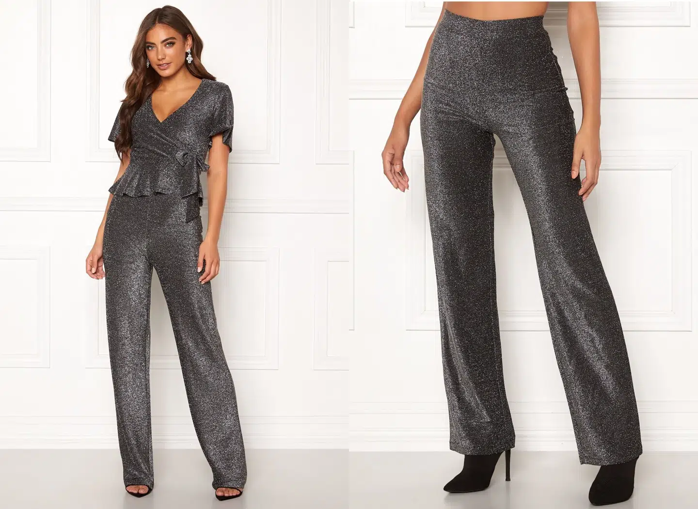 Make Way Dila sparkling trousers Black fra Bubbleroom