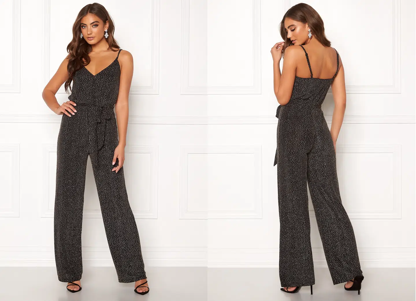 Ohannah sparkling jumpsuit Black / Silver fra Make Way