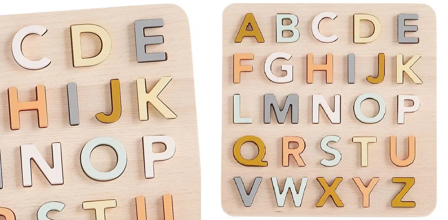 Kids Concept Puslespil - Alfabet - Natur/Multifarvet