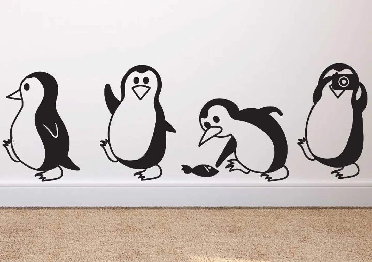 Fire små pingvinger